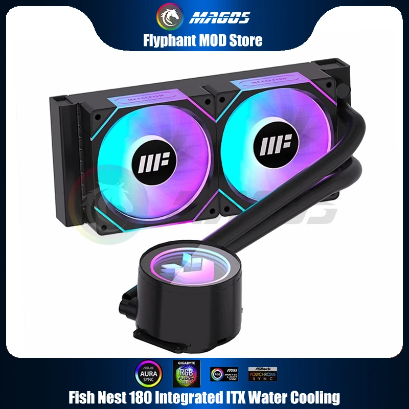 180 CPU Water Cooler For ITX Gamer Cabinet Support AM4 AM5 1200 1700 236W TDP High Performance Liquid Watercooler