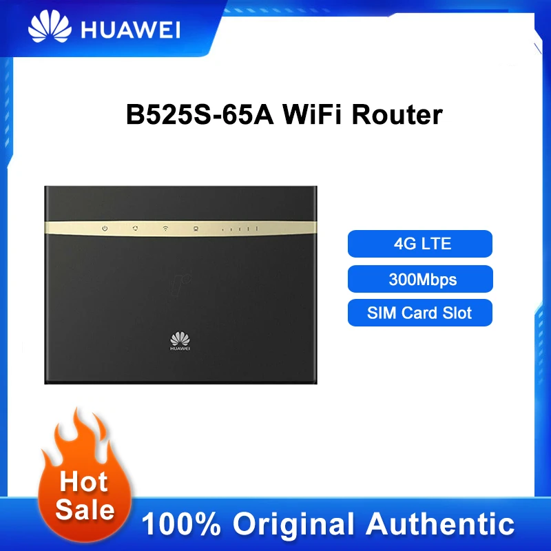 Router Wifi Huawei B525S-65A, tidak terkunci 4G LTE CPE 300Mbps nirkabel Repeater penguat jaringan Broadband dengan Slot kartu SIM