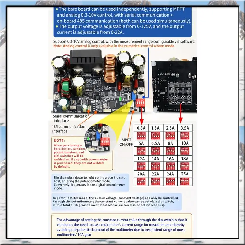 

AS59 -XY12522 CNC DC Adjustable Stabilized Power Supply Constant Voltage And Current Module 125V/2000W