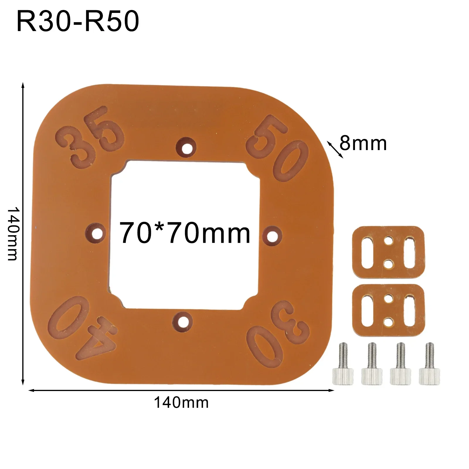Templat Radius Sudut Router Pekerjaan Kayu Alat Templat Sudut Jig Perutean Sudut Melengkung Penggilingan Melingkar R10-R50
