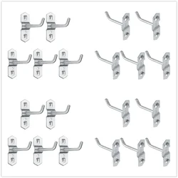 20pcs/lot Steel Hole Board Hooks 50mm/1.96Inch Oblique Hangers Wall Mounted Storage Rack Hanging Tools Garage Workshop Durable