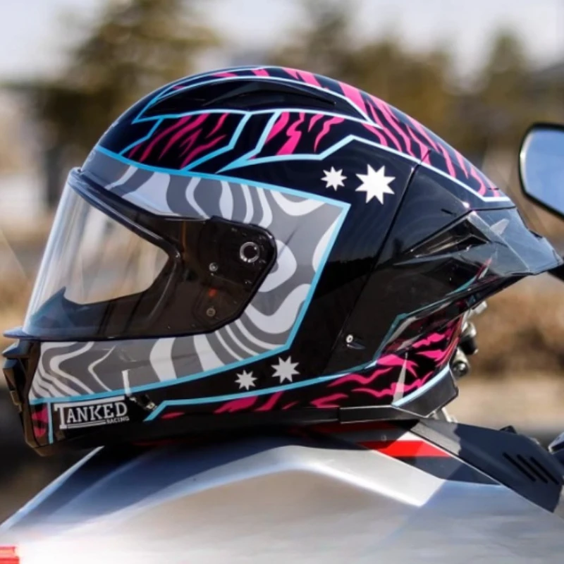 TANKED Motorcycle Helmet Men and Women Locomotive Full Helmet Riding Imitation Race Bluetooth Slot Four Seasons