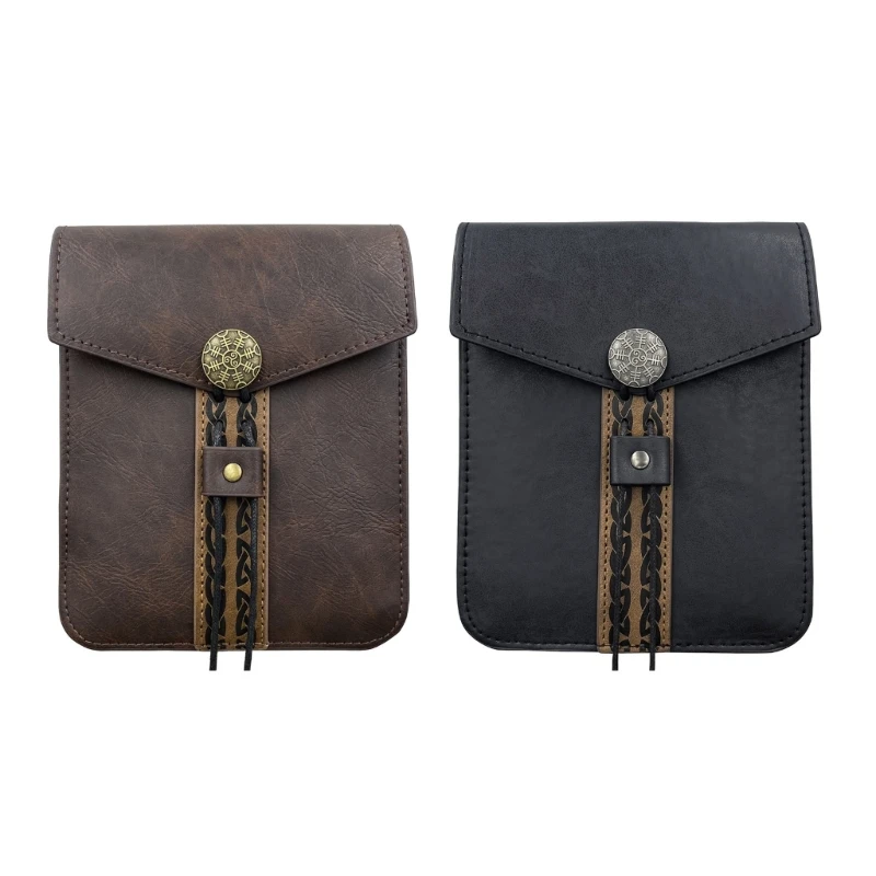 Medieval Belt Bag PU Leather Cube Bag Side Pack Cosplay Waist Bag Change Purse Small Bag Old Styles Waist Pack for DropShipping