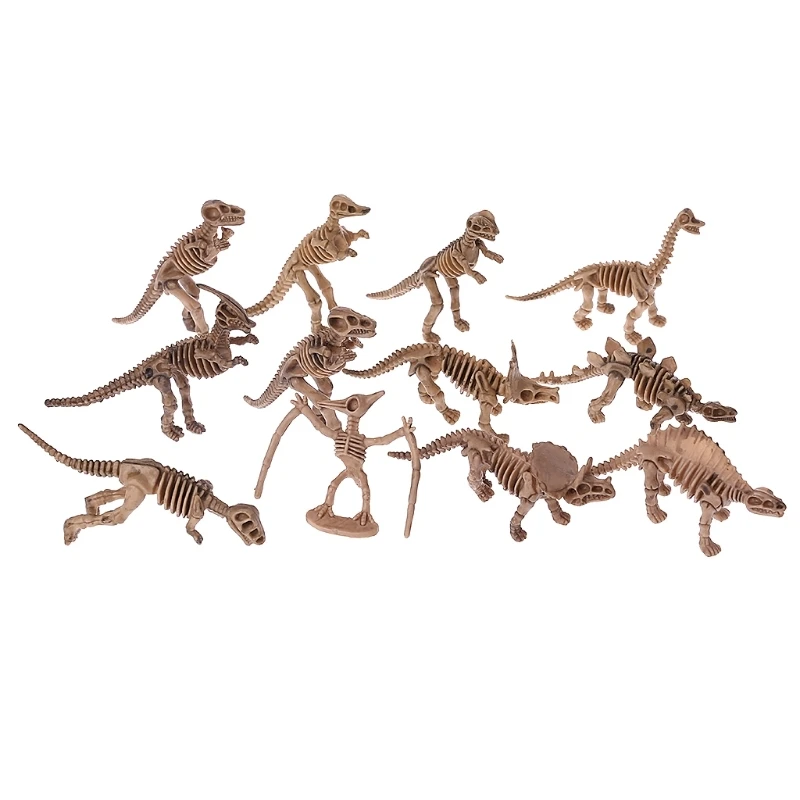 Simulation Dinosaur Skeleton Models Set of 12 Educational Gift Accessories for School  Teaching Science Culture