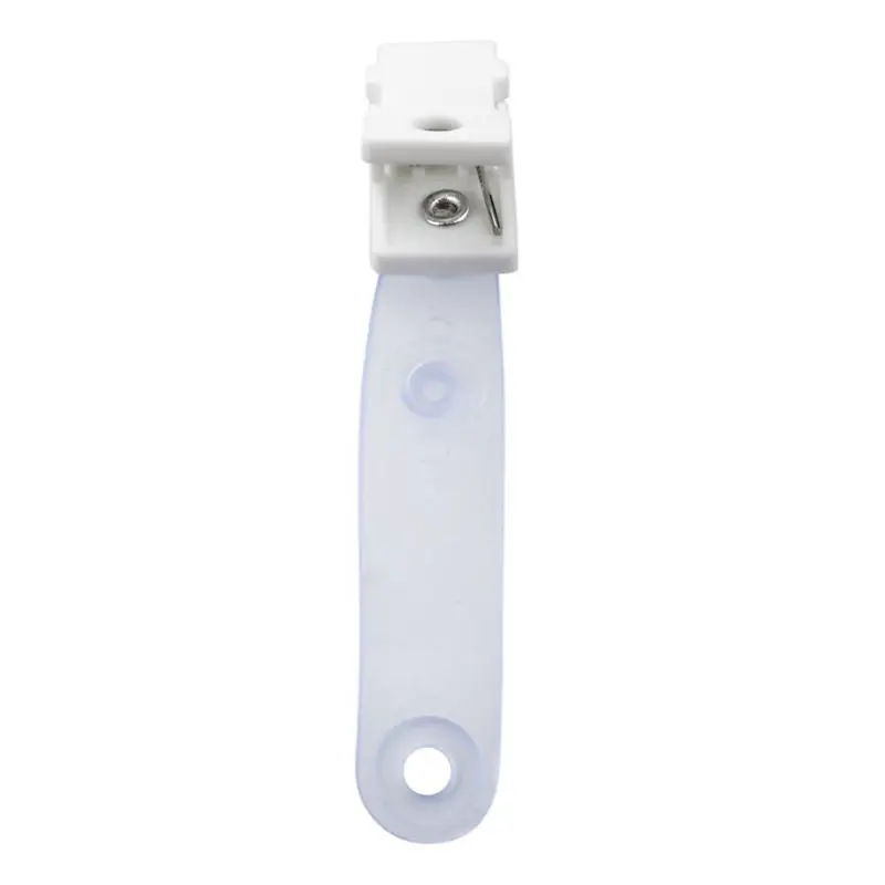 Leading-200 Pcs Plastic ID Card Name Tag Holder Badge Strap Clip White Clear