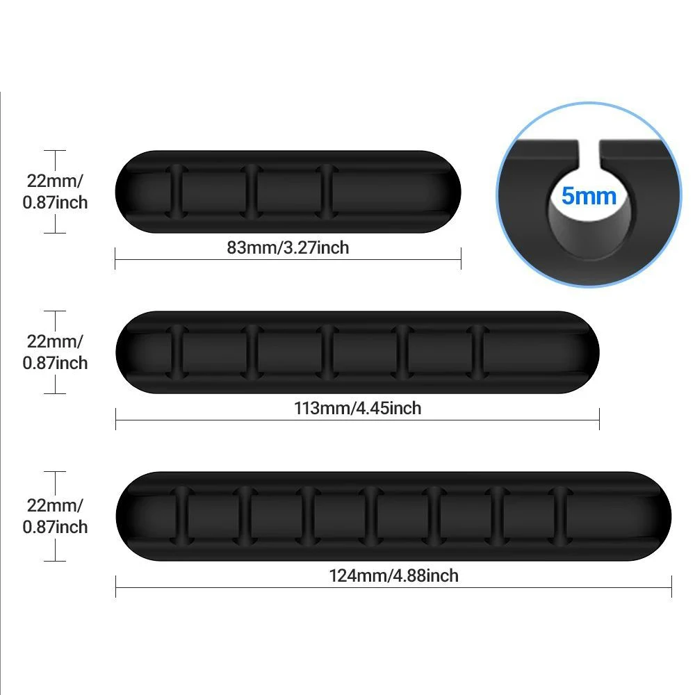 Silicone USB Cable Organizer USB Charging Cable Winder Desktop Tidy Management Clips Cable Holder For Mouse Earphone Accessorie