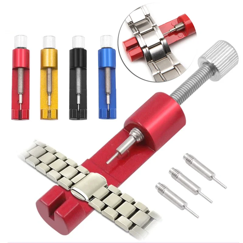 1-52Pcs New Watch Band Link Removal Tool Kit Metal Watch Repair Adjusting Watch Strap Tool with Watch Pin Band Bracelet Link Pin