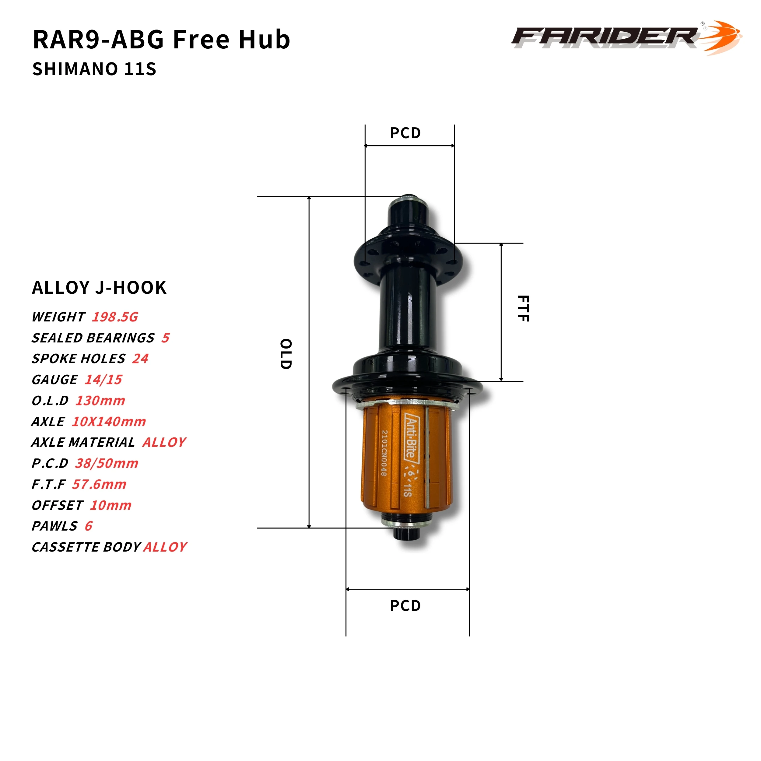 Free shipping Bitex  RAF10-RAR9-ABG Super Light 6 Pawls Hub  20h front 24h rear road bike freehub body for Shimano8 9 10 11S