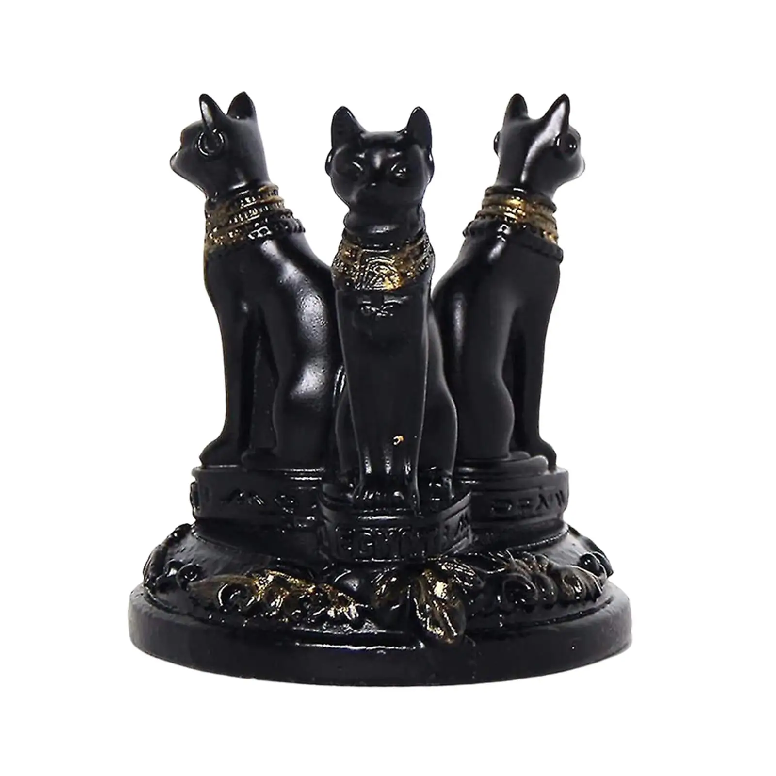 Goddess Cat Statue Ball Display Stand Ornament Collectible Figurine Kitten Sculpture for Shop Bar Shelf Cafe Home Decor