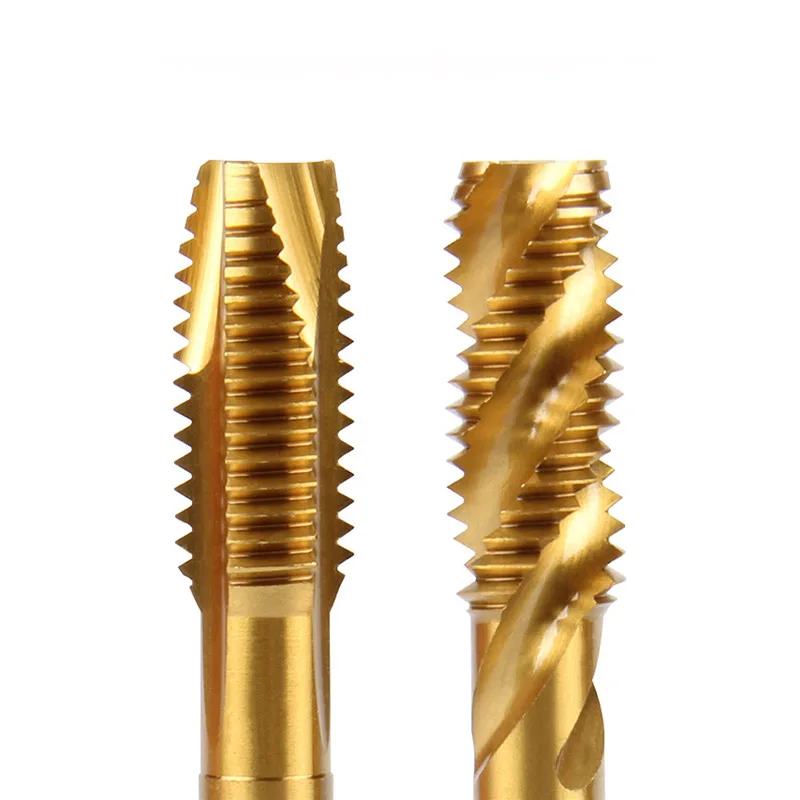 M12 Tapping Drill Bit Titanium Plated Straight Groove Spiral Tap for Stainless Steel