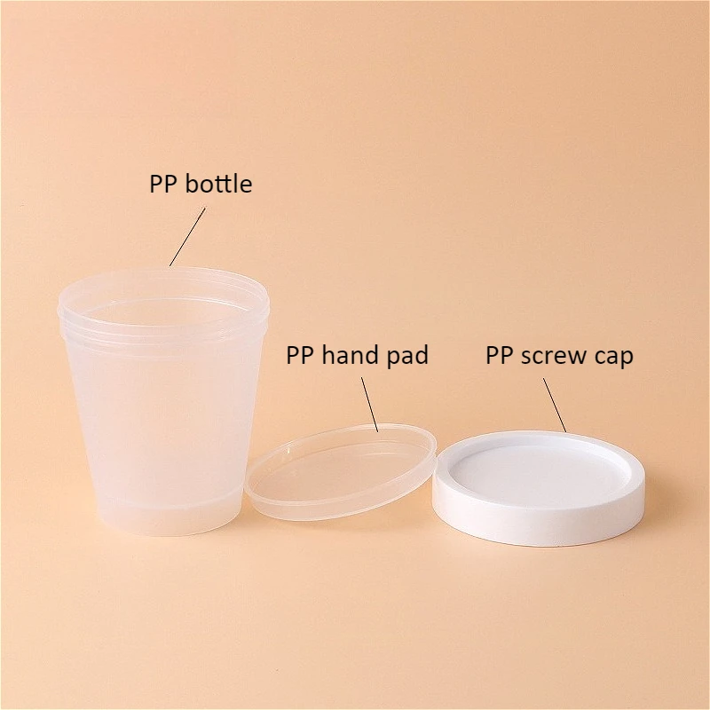 200/250g PP Wide Mouth Cream Jar, Empty Plastic Container for Clay Mask Scrub, Refillable Face Mud Pot