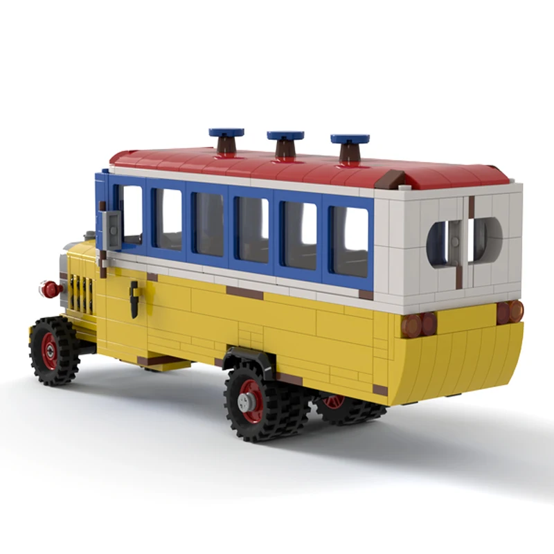 Car series MOC Building Blocks Grandpa Autobus Bus Model DIY Assembled Creative Bricks Transportation Collection Toy Gift 589PCS