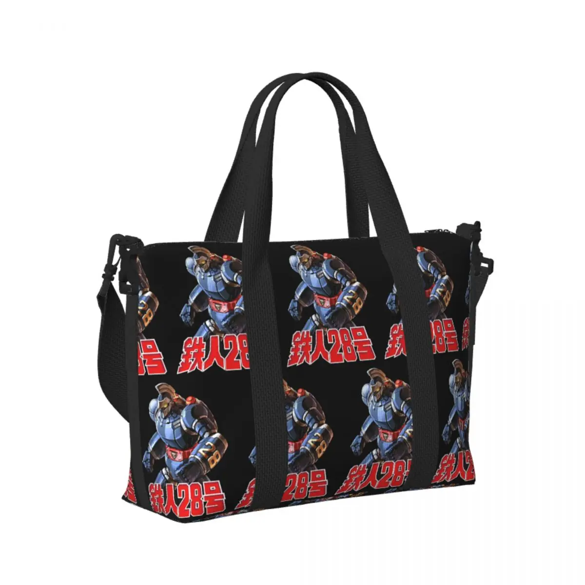 

Casual Tetsujin 28 Robot Beach Travel Bag Large Capacity Tote Bags for Gym Sport Women Shopping Duffle Shoulder Bag