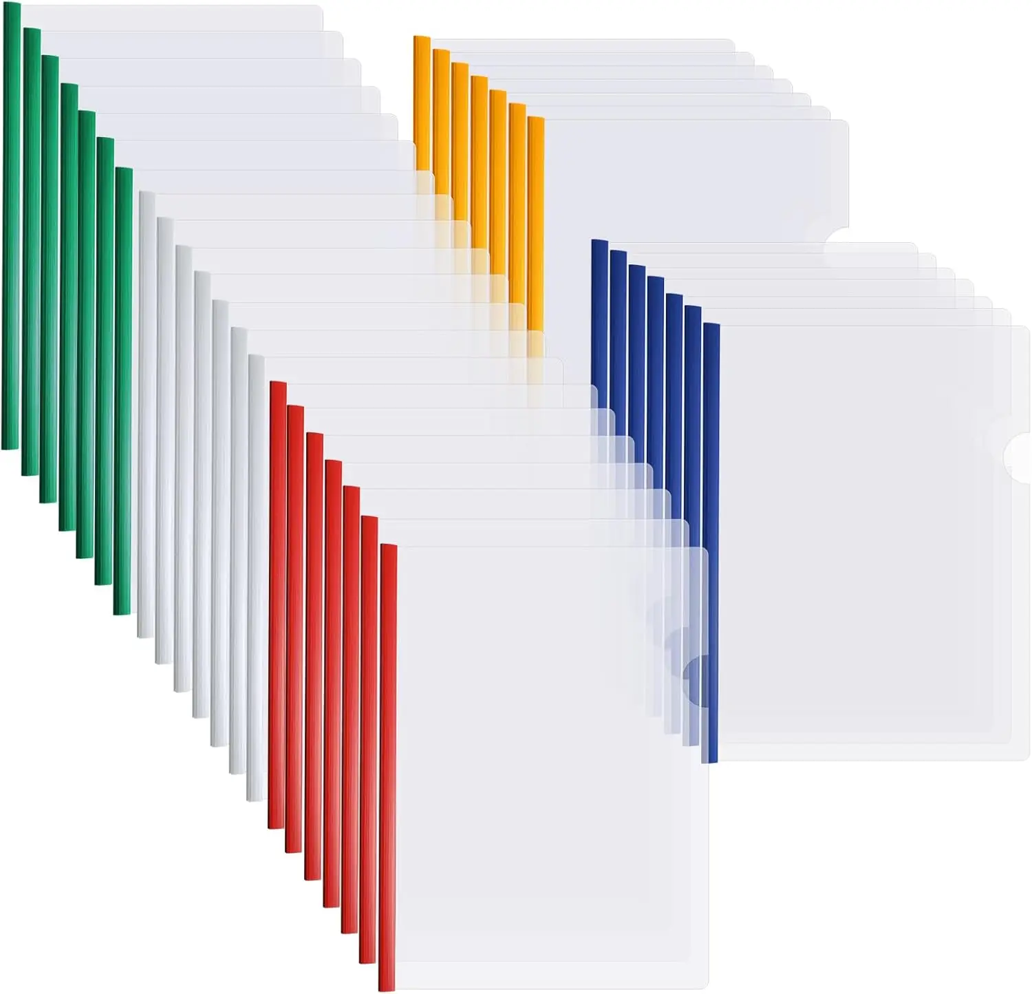 

150 Pcs A4 Clear Report Cover with Sliding Bar 5 Colors Folder Binder Sliding Bar Files Classification Clipbar Presentation