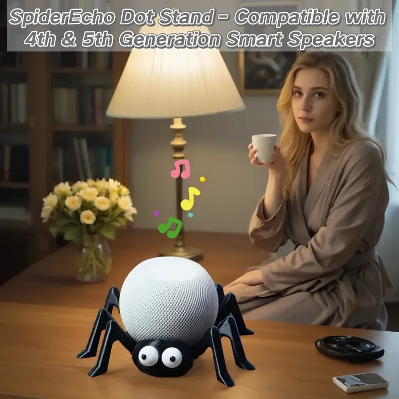 3D Printed Spider-Themed Stand - đánh giá và giá Amazon Speaker Echo Pop