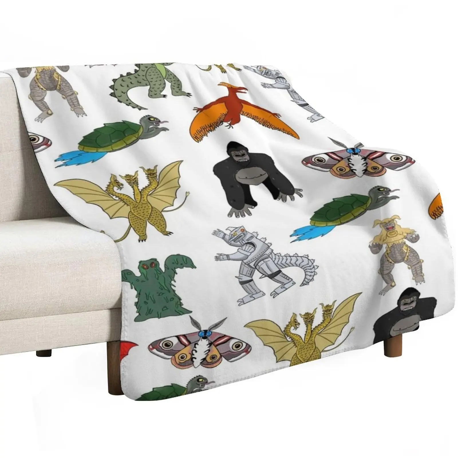 Colorful Kaiju Throw Blanket Retros warm winter Stuffeds Beautifuls Sofa Quilt cosplay anime Blankets