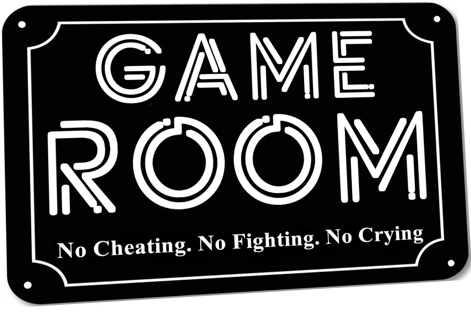 SAMJOSY Game Room Decor 8 x 12 Inch Metal Aluminum Novelty Tin Sign Decor Man Cave Signs (White)