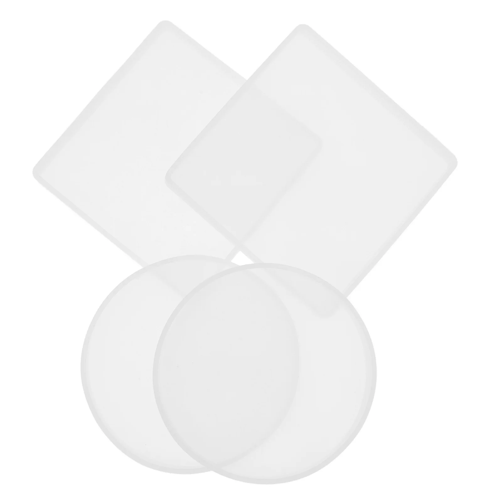 

4pcs Silicone Coaster Molds for Resin Epoxy DIY Crafts White Color Easy Demold Durable Smooth Jewelry Accessories Parts