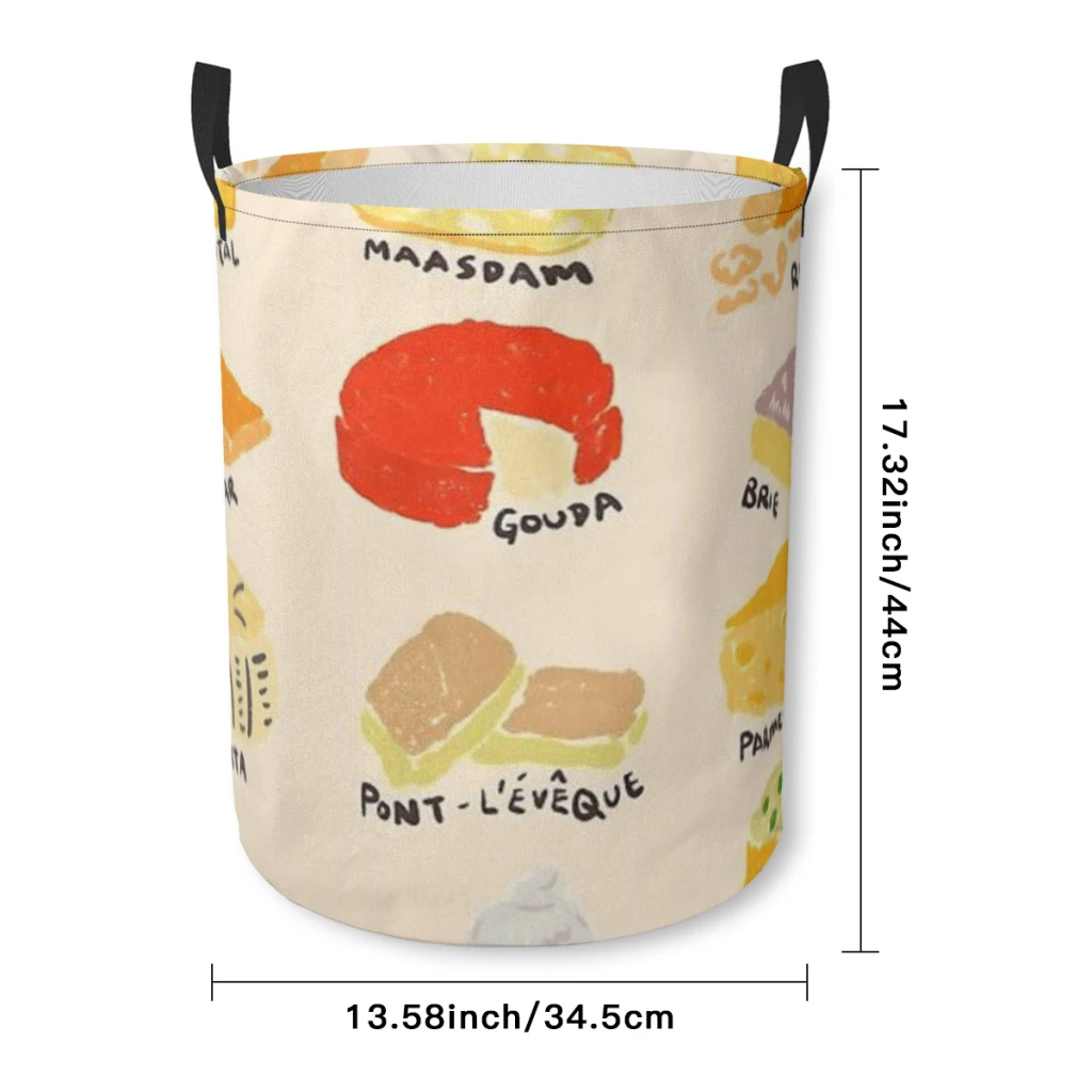 Cheese fiend Dirty Laundry Basket Clothes Organizer Foldable Storage Bucket Bathroom Waterproof Clothing Storage Basket