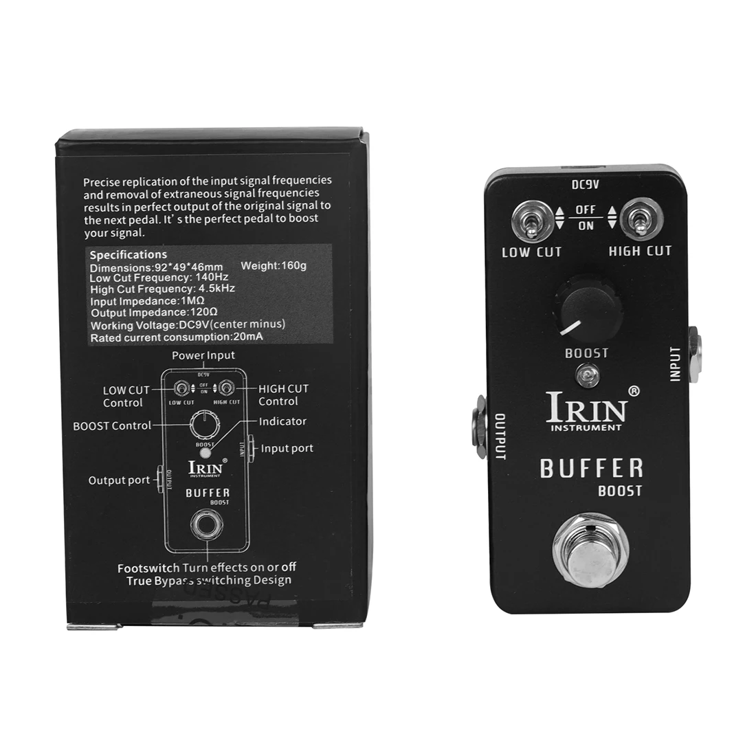 IRIN RS-21 عازلة دفعة دواسة سبائك الألومنيوم قذيفة تأثيرات دواسة ملحق للجيتار الكهربائي وباس