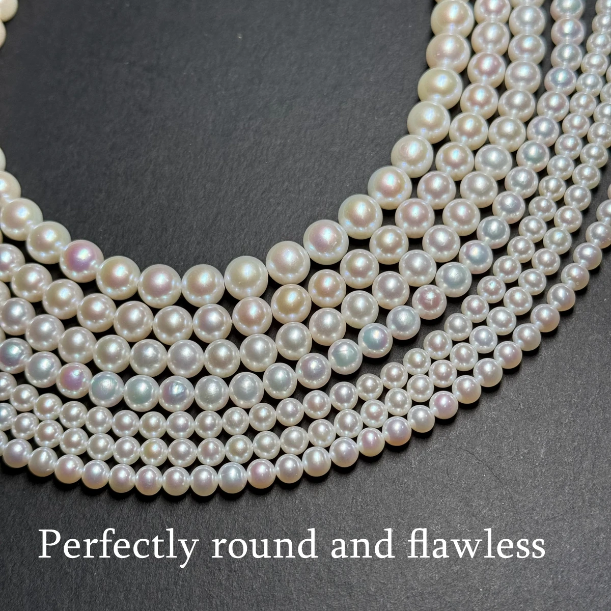 

Meisidian 38cm Length 6A Quality 6mm 7mm 8mm 9mm Round Freshwater Pearl BeadsNecklace
