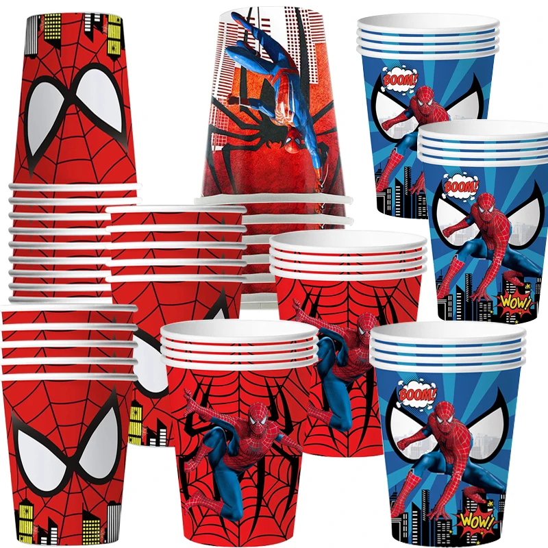 

Spiderman Birthday Party Cups Supplies,9oz Disposable Spidey Paper Cups for Spider Party Supplies Favors Decorations Tableware.