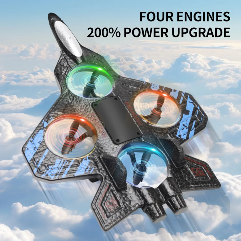 RC Airplane Glider Flying Helicopter 2.4G Stunt Foam Fighter Aircraft Model Toy Drone With Light Ready to Fly Fighter Model USB
