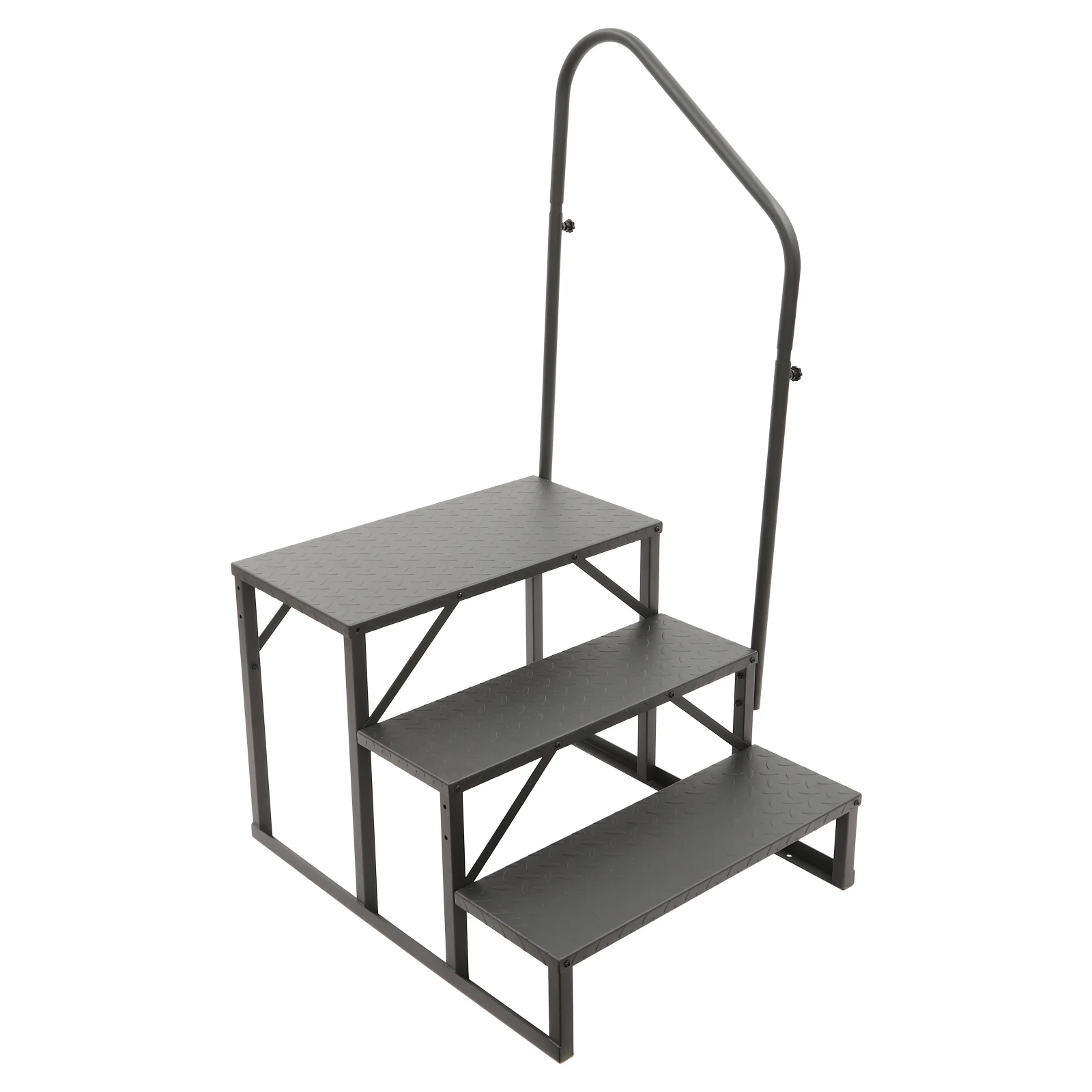 High-Quality Steel RV Stairs Handrails Ladder, 450 lbs Capacity, Dual-Side Mounting, Easy Installation, Safe for All Ages,