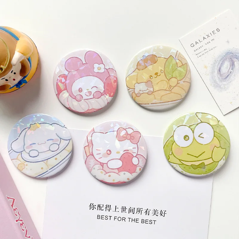 

Sanrio Brooch Anime Figures Hello Kitty Kuromi Cinnamoroll Metal Lapel Pins Backpack Collar Jewelry Cartoon Toys Children Gifts