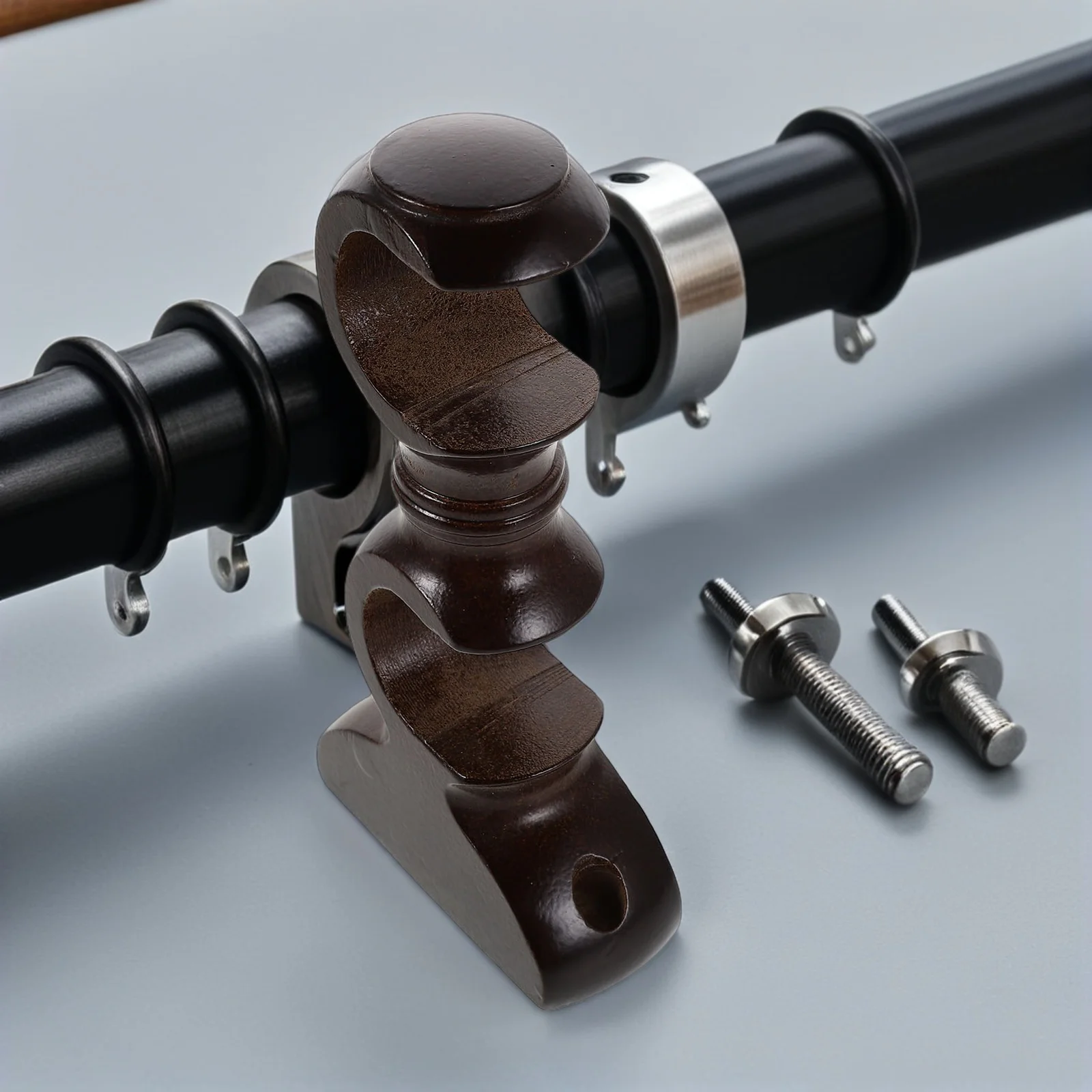 

2pcs Curtain Rod Brackets Wood 28Mm Diameter Support Wall Mount For Living Room Bedroom Decor Curtain Pole Holders Hardware