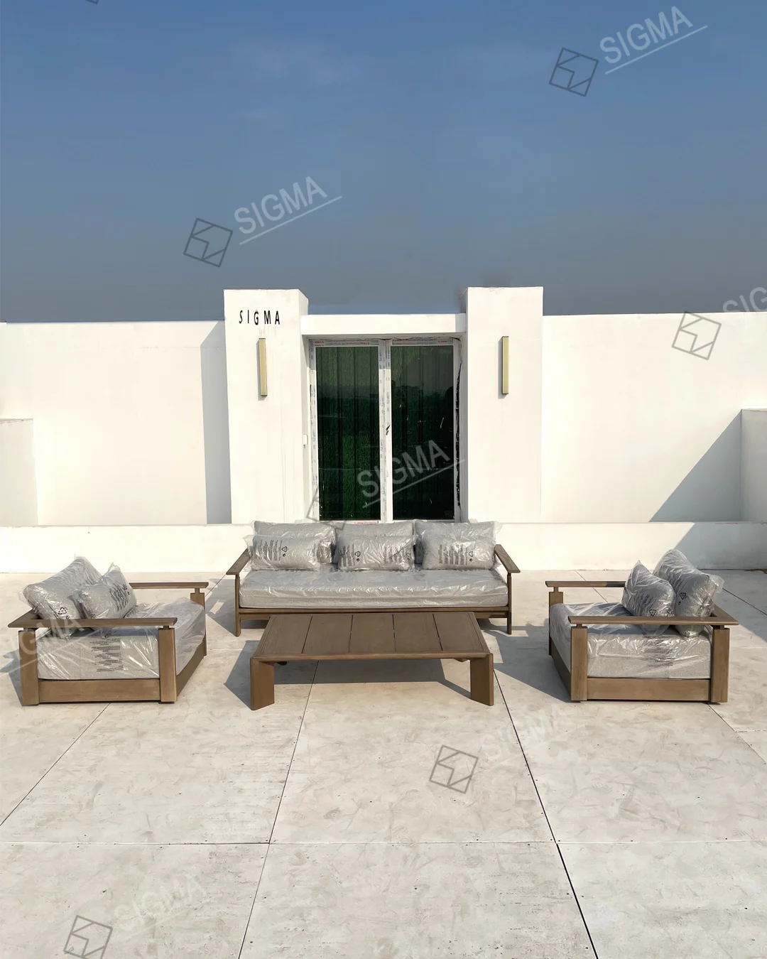High Quality Modern Teak Outdoor Natural Wood Durable Weave for Villa Patios