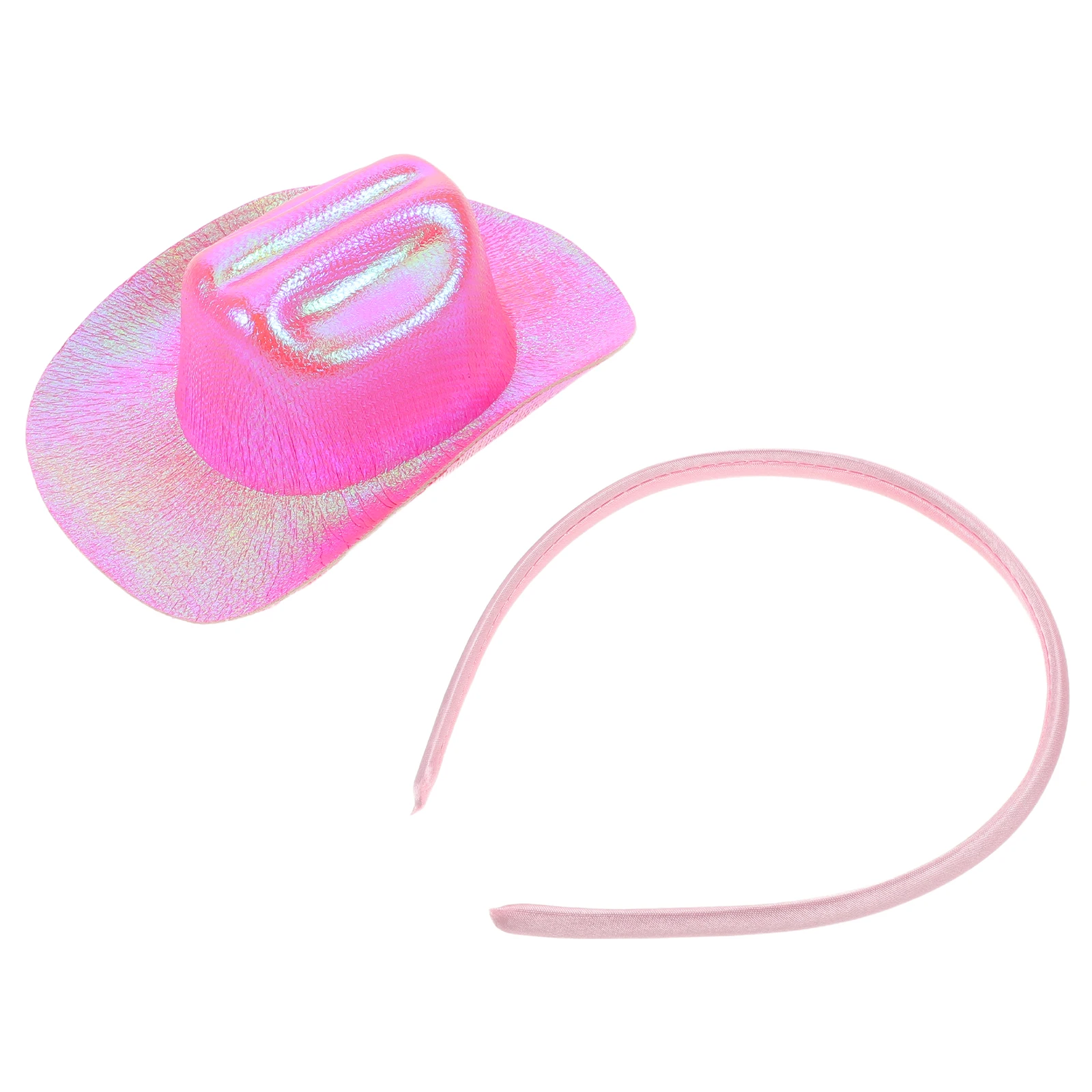 Glitter Cowboy Hat Headband Western Party Accessories Cosplay Birthday Halloween Christmas Disco Cowgirl Headwear