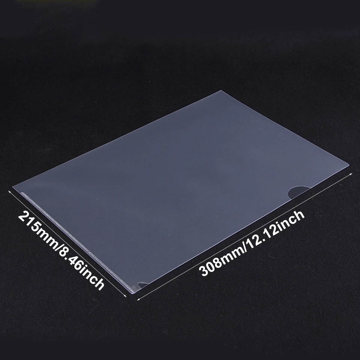 10PCS A4 transparent plastic L-shaped folder with waterproof and wear-resistant PVC protective cover