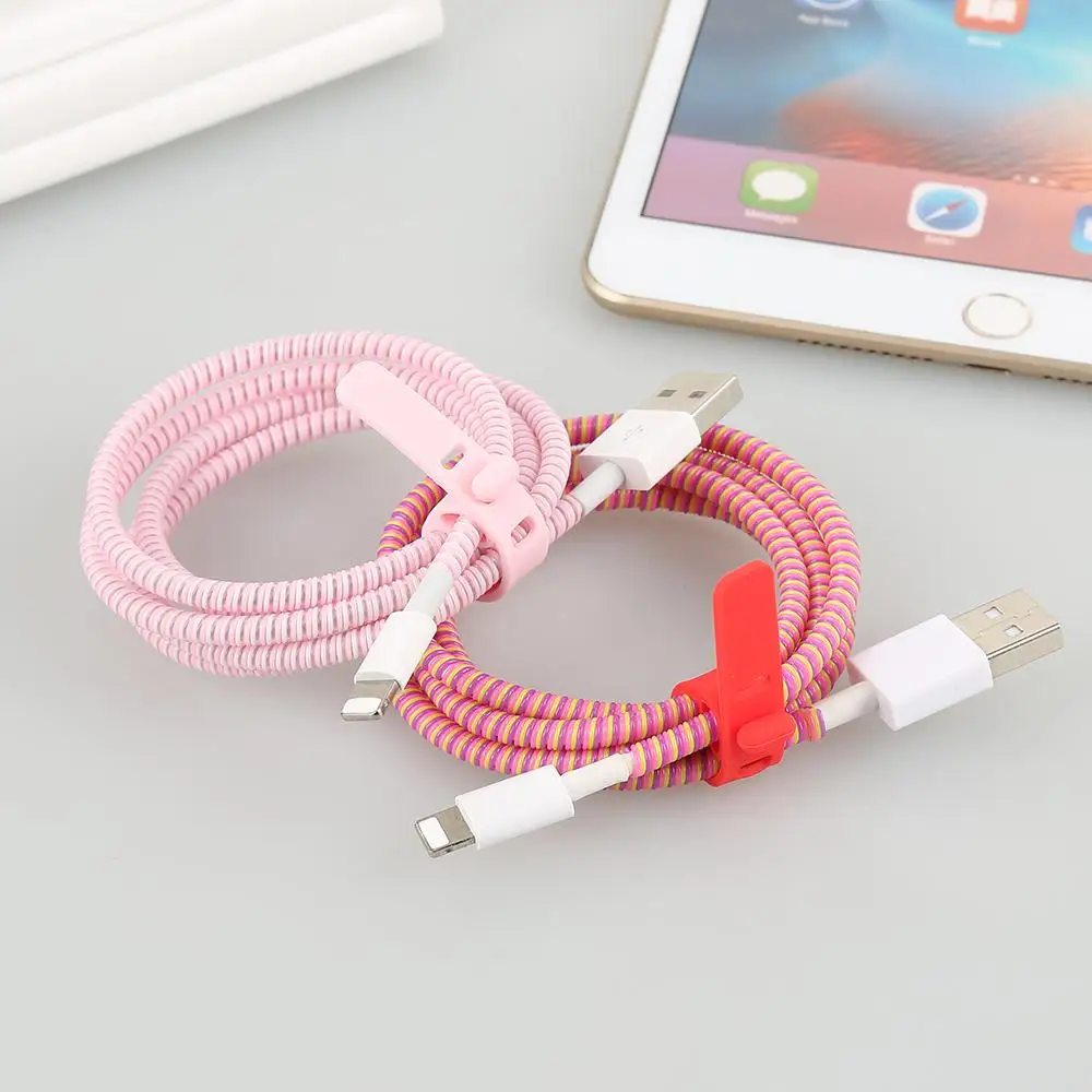 1.4M USB Charging Data Line Cable Protector Wire Cord Protection Wrap Cable Winder Organizer For iPhone For Xiaomi 8 Colors