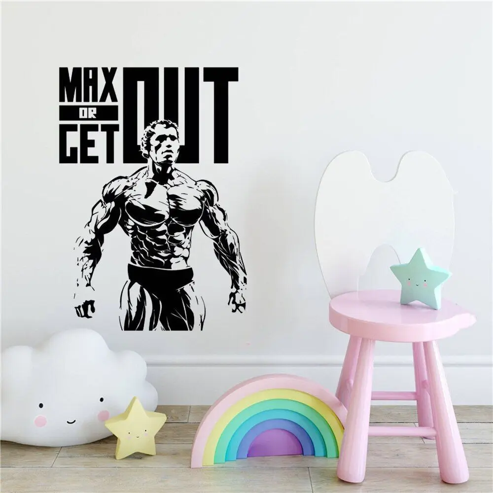 Arnold Schwarzenegger Crossfit Fitness Club Vinyl Sticker Gym Logo Sport Barbell Workout Motivation Muscle Training Decor