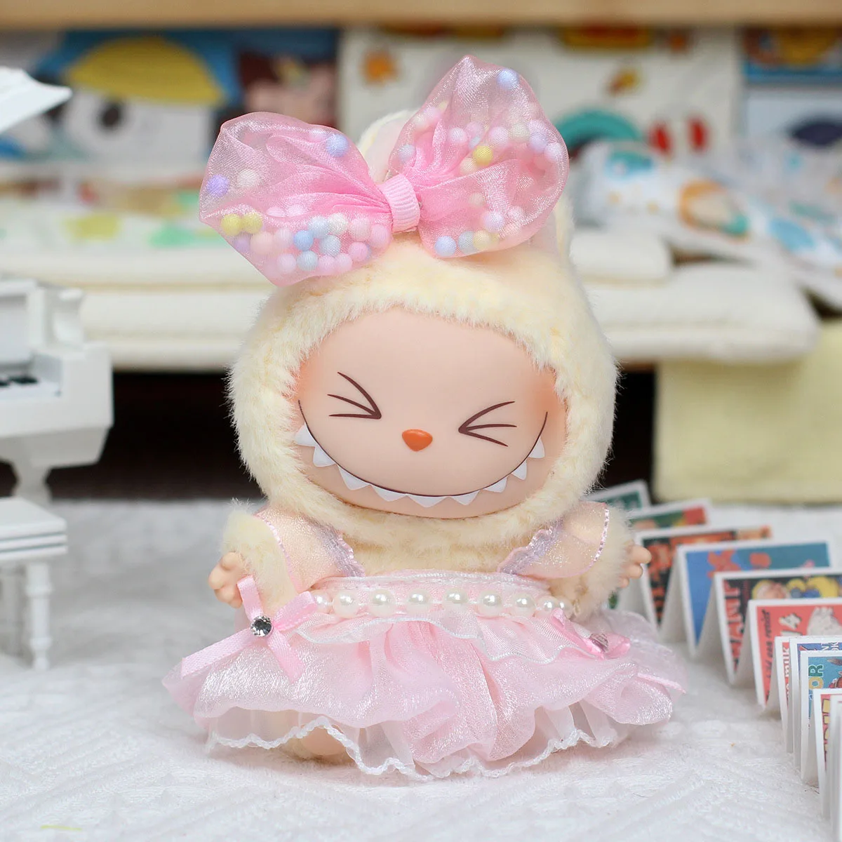 17 سنتيمتر دمية قطيفة صغيرة الزي اكسسوارات ل Labubu II المعبود دمى فراشة فستان الأميرة الملابس هدية ﻿ ﻿