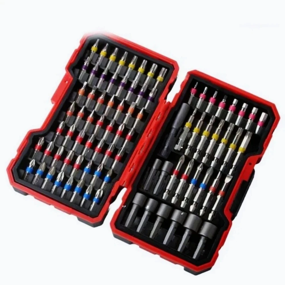 ZZ-Suitable for  Cross Border Factory 83 Piece Set Of Anti Slip Screwdriver Heads,Rainbow,Strong Sleeve,Electric,Drill