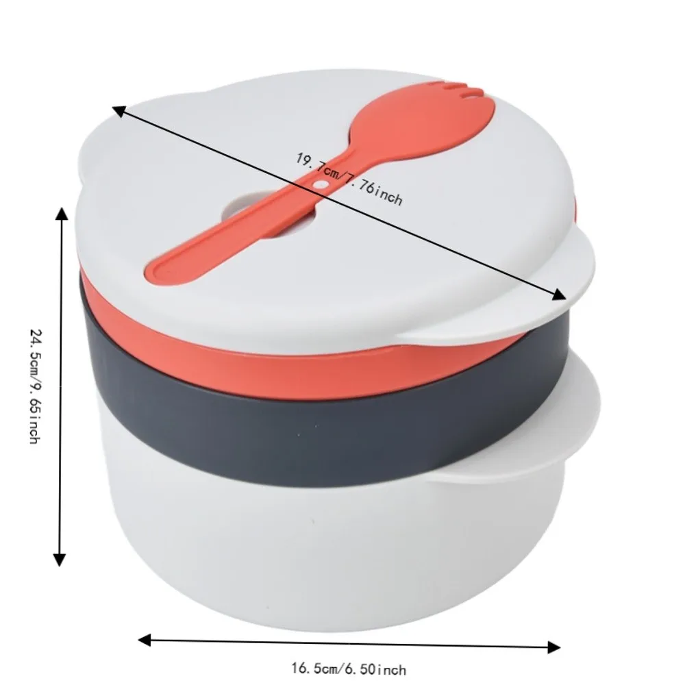 2L Capacity Microwave Vegetables Cooker Multi Layer Stackable Prevent Burns Handle Microwave Steaming Container White PP 6