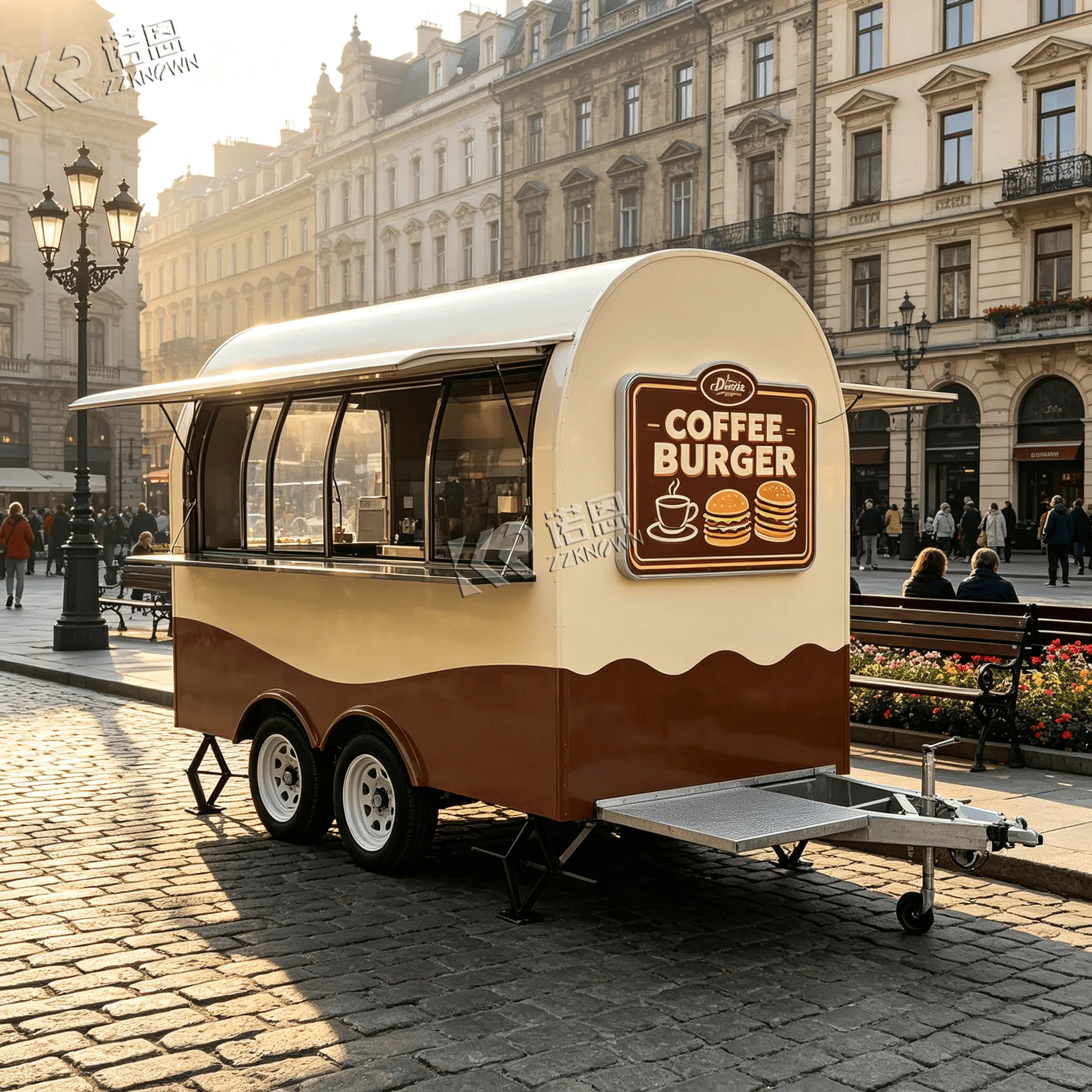 2.1m Curved‑Shape Towable Food Trailer Compact Structure for Community Temporary Food Stall
