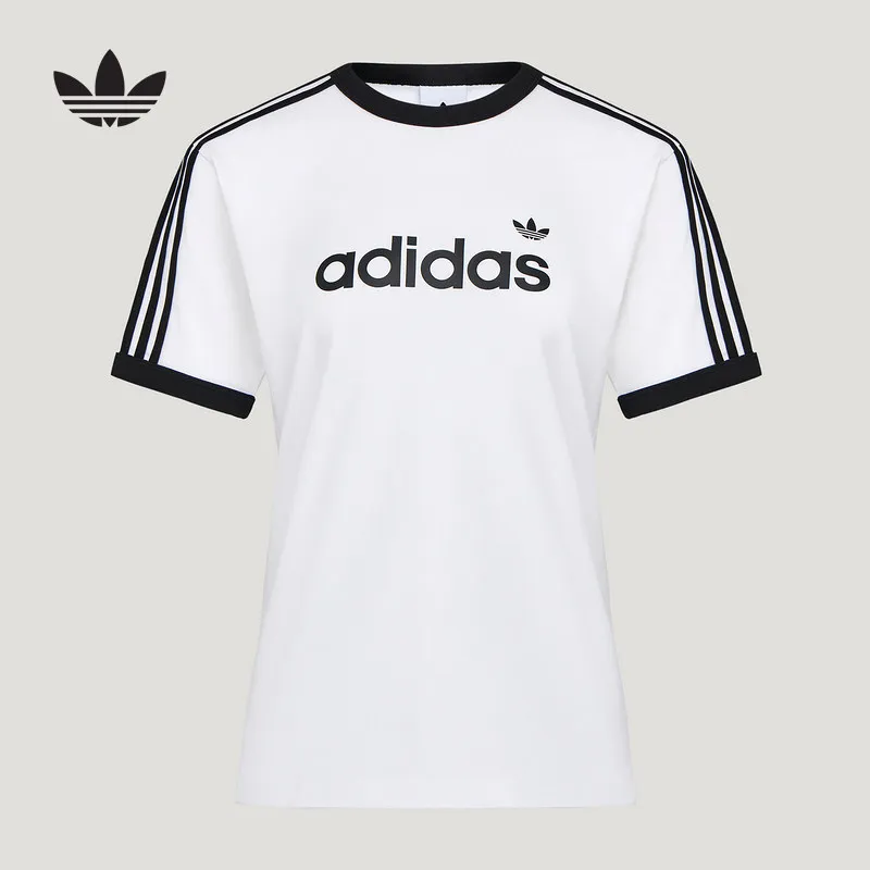 2026 Sport Adidas Trefoil Camiseta de manga corta para mujer Jersey Knit Regular Fit Classic Logo Casual Daily Tees HZ9541