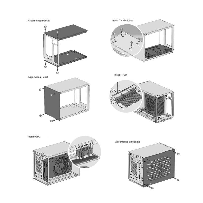 Imagem -04 - Sfx Pc-case com Sfx Power Support para Gdc- Th3p4g3 Gpu Dock Install Compatível com Th3p4g3