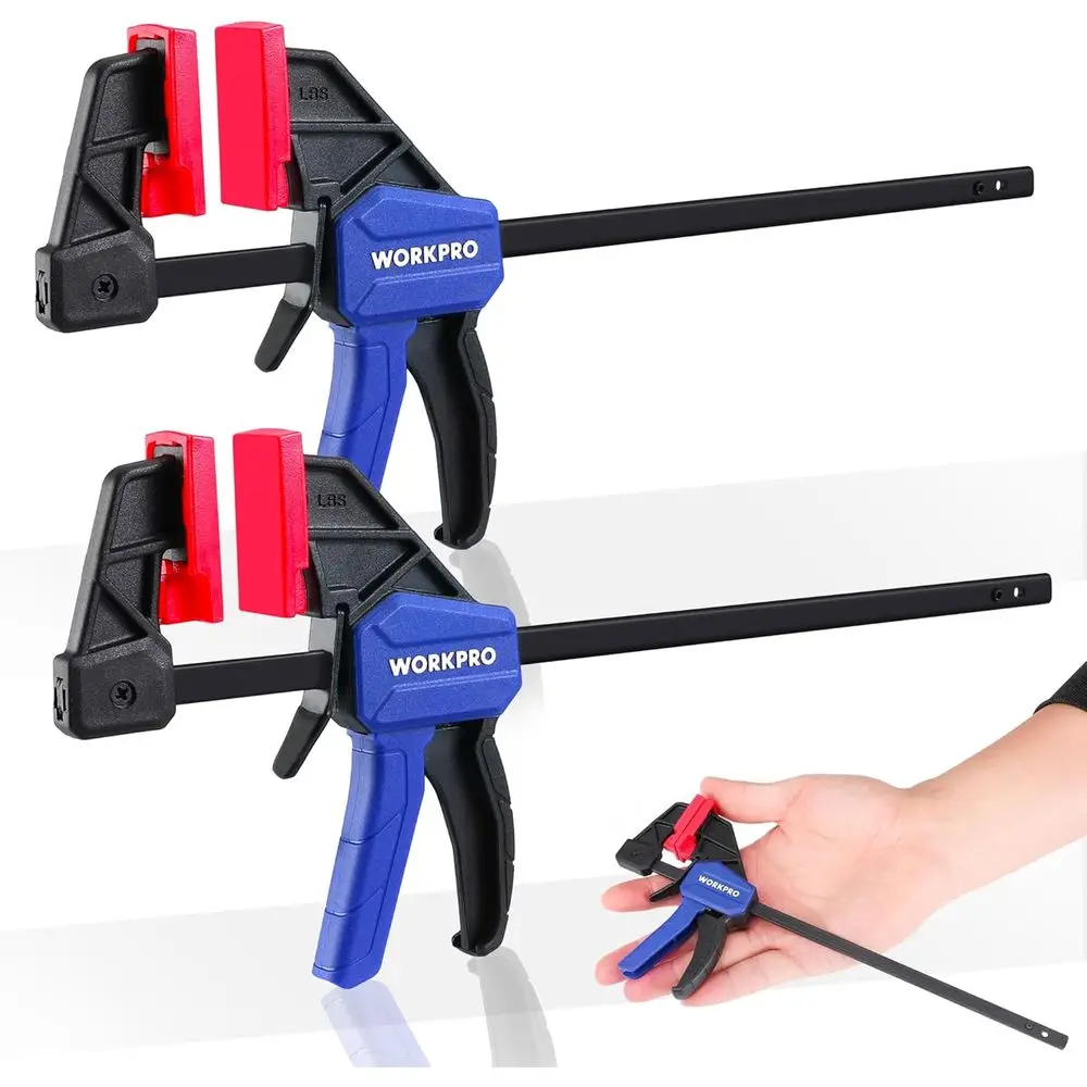 6 Light-Duty Mini Bar Clamps for Woodworking, 50lbs Capacity, 2 Pack