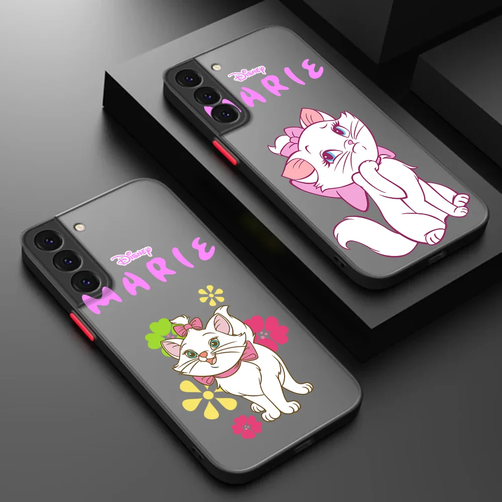 Frosted Translucent Phone Case For Samsung A24 A25 A26 A31 A32 A33 A34 A35 A36 S20 S21 S22 a21 Aristocats Marie Protection Cover