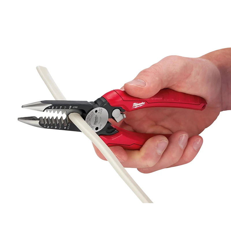 Milwaukee 48-22-3079 6-in-1 Combination Electrician Pliers Wire Stripper Cutter Reamer with Comfort Grip