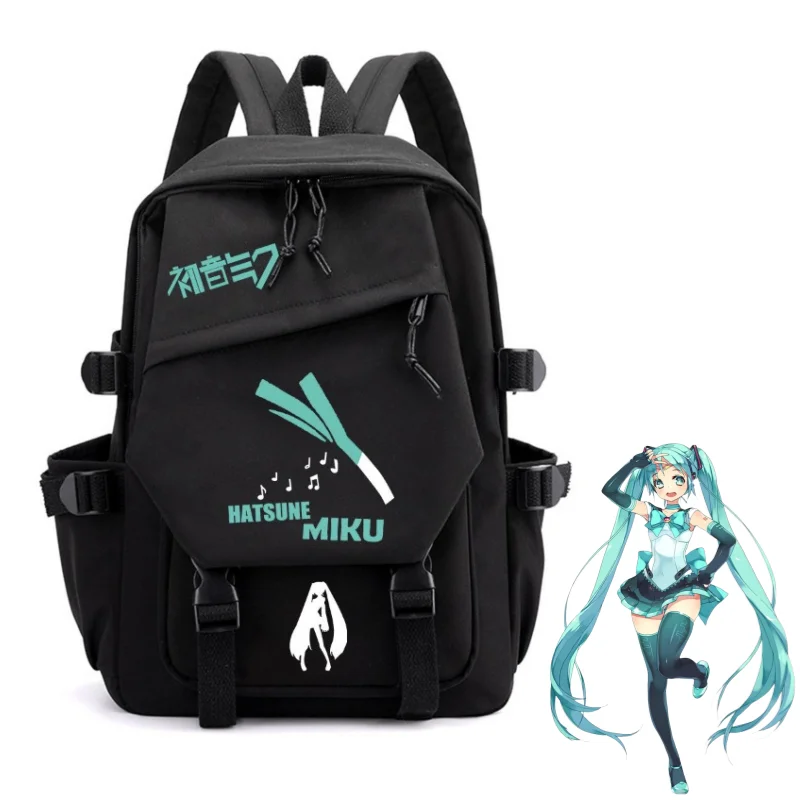 

Hatsune Miku Miku Anime Peripherals Cartoon School Bag Creative School Bags for Male and Female Students Large Capacity Backpack