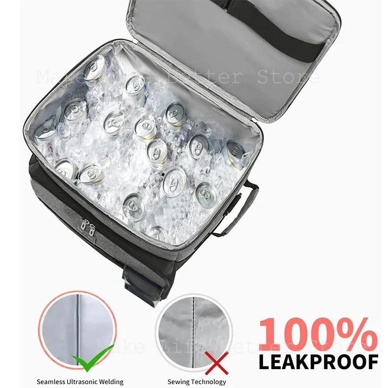 Ice Box Outdoor Thermal Cooler Box with Trolley Wheels Camping Portable Cooler Box Warm Box Refrigerator Box