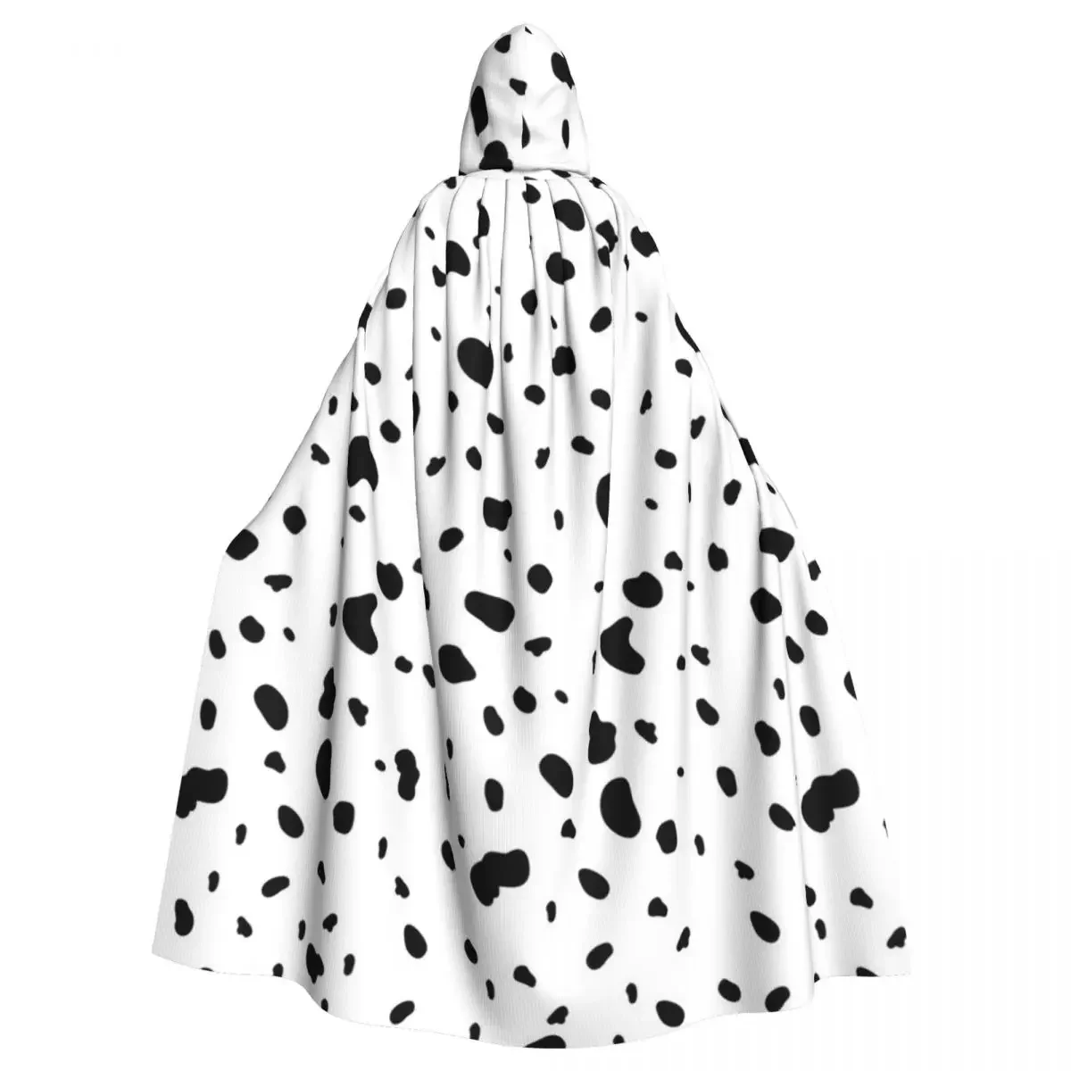 

Dalmatian White and Black Dalmatian Dog Print Hooded Cloak Witch Medieval Costume Vampire Unisex Halloween Cosplay Costumes