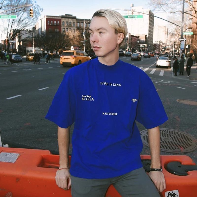

Kanye West Jesus Is King Album Limited Edition T-irt ort Sve Couple's Trendy Tee Cotton round Ne Casual Loose Fit