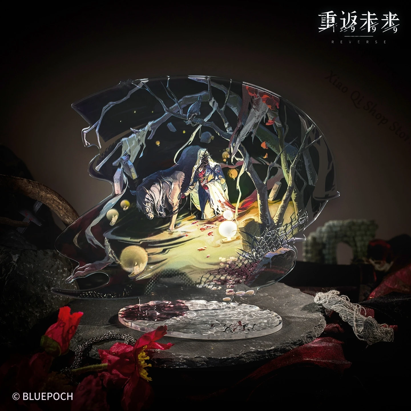 Odwrócenie: 1999 Odbicie w jeziorze seria Marianne de Tenebrun Charon współpracownicy akrylowy stojący znak oficjalny Oryginalny