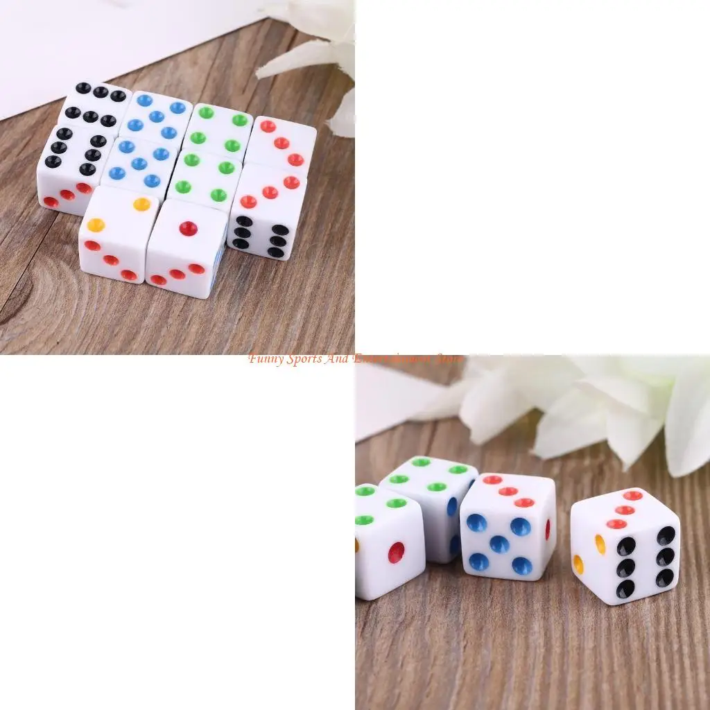

C4DE 10 шт./компл. D6 шестигранные игральные кости квадратные непрозрачные кубики ролевая игра для вечеринки